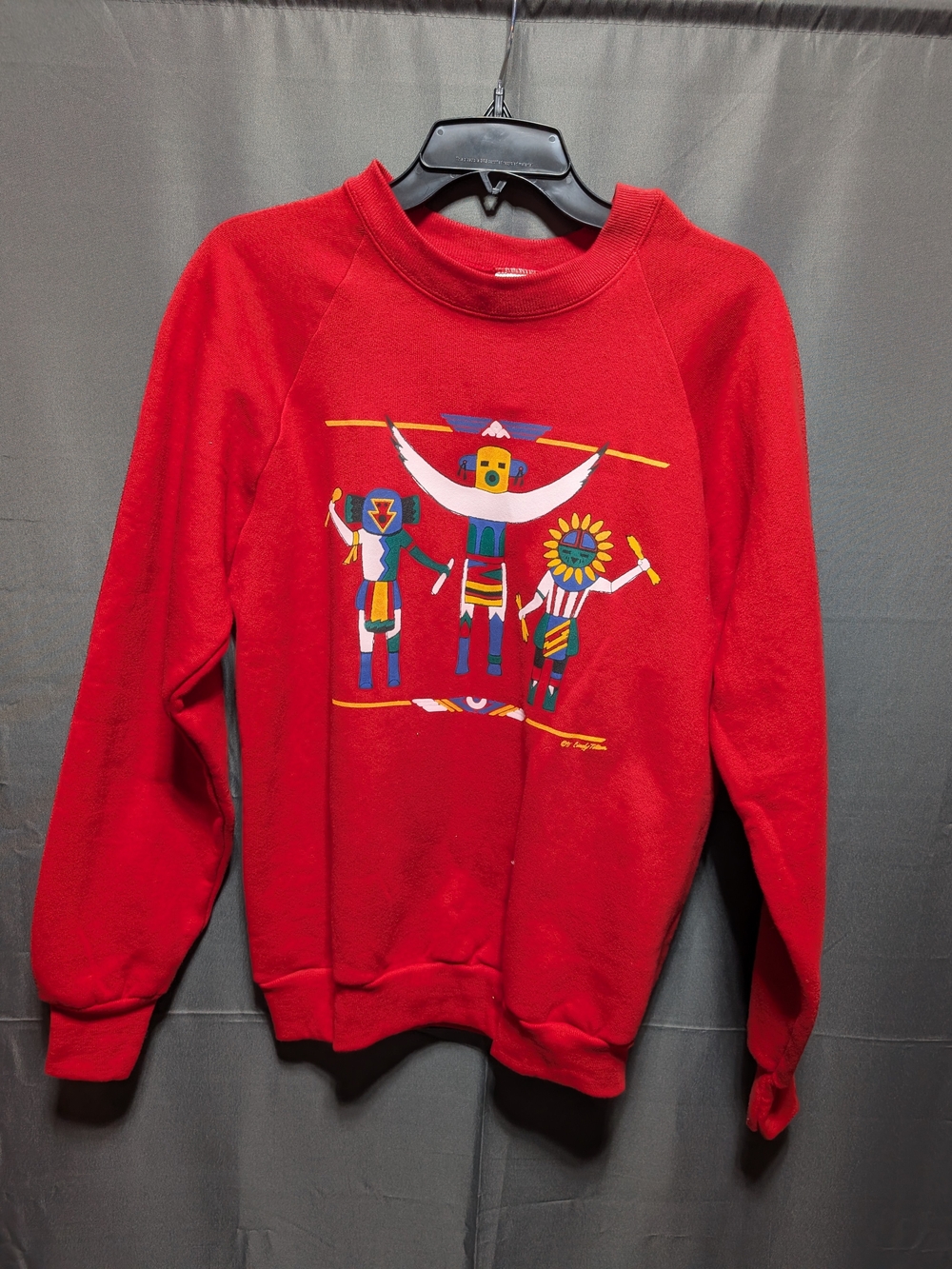 Vintage Deadstock Cindy Totten Red Graphic Crewneck Sweatshirt NWT